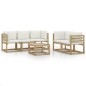 vidaXL Set Salotto da Giardino 6 pz con Cuscini Crema vidaXL Set Salotto da Giardino 6 pz con Cuscini Crema