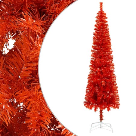 vidaXL Albero di Natale Sottile Rosso 180 cm 