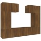 Set Mobili Porta TV 6 pz Rovere Marrone in Legno Multistrato Set Mobili Porta TV 6 pz Rovere Marrone in Legno Multistrato