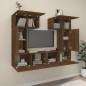 Set Mobili Porta TV 6 pz Rovere Marrone in Legno Multistrato Set Mobili Porta TV 6 pz Rovere Marrone in Legno Multistrato