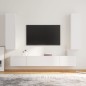 Set di Mobili Porta TV 4 pz Bianco Lucido in Legno Multistrato Set di Mobili Porta TV 4 pz Bianco Lucido in Legno Multistrato