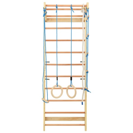 vidaXL Set da Arrampicata per Interni con Scalette e Anelli in Legno