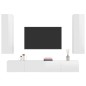 Set di Mobili Porta TV 4 pz Bianco Lucido in Legno Multistrato Set di Mobili Porta TV 4 pz Bianco Lucido in Legno Multistrato