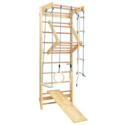 vidaXL Set da Arrampicata per Interni con Scalette e Anelli in Legno