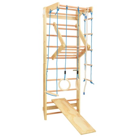 vidaXL Set da Arrampicata per Interni con Scalette e Anelli in Legno