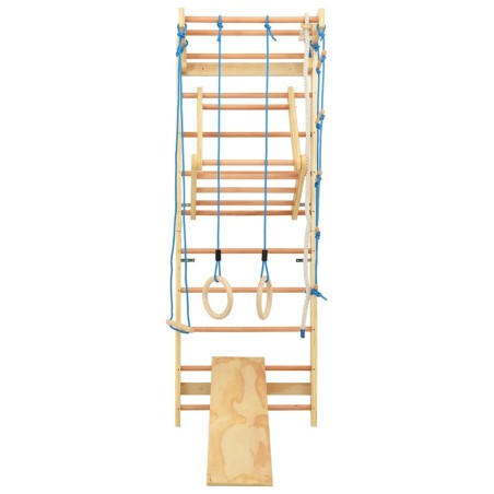 vidaXL Set da Arrampicata per Interni con Scalette e Anelli in Legno