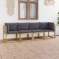 vidaXL Divano da Giardino a 4 Posti con Cuscini Antracite vidaXL Divano da Giardino a 4 Posti con Cuscini Antracite