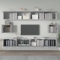 Set di Mobili Porta TV 6 pz Grigio Sonoma in Legno Multistrato Set di Mobili Porta TV 6 pz Grigio Sonoma in Legno Multistrato