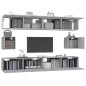 Set di Mobili Porta TV 6 pz Grigio Sonoma in Legno Multistrato Set di Mobili Porta TV 6 pz Grigio Sonoma in Legno Multistrato