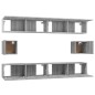 Set di Mobili Porta TV 6 pz Grigio Sonoma in Legno Multistrato Set di Mobili Porta TV 6 pz Grigio Sonoma in Legno Multistrato