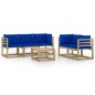 vidaXL Set Salotto da Giardino 6 pz con Cuscini Blu