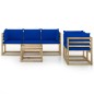 vidaXL Set Salotto da Giardino 6 pz con Cuscini Blu