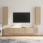 Set di Mobili Porta TV 4 pz Rovere Sonoma in Legno Multistrato