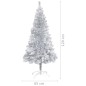 vidaXL Albero di Natale Artificiale con Supporto Argento 120 cm PET vidaXL Albero di Natale Artificiale con Supporto Argento 120 cm PET