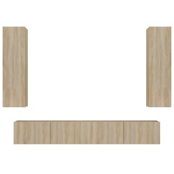 Set di Mobili Porta TV 4 pz Rovere Sonoma in Legno Multistrato