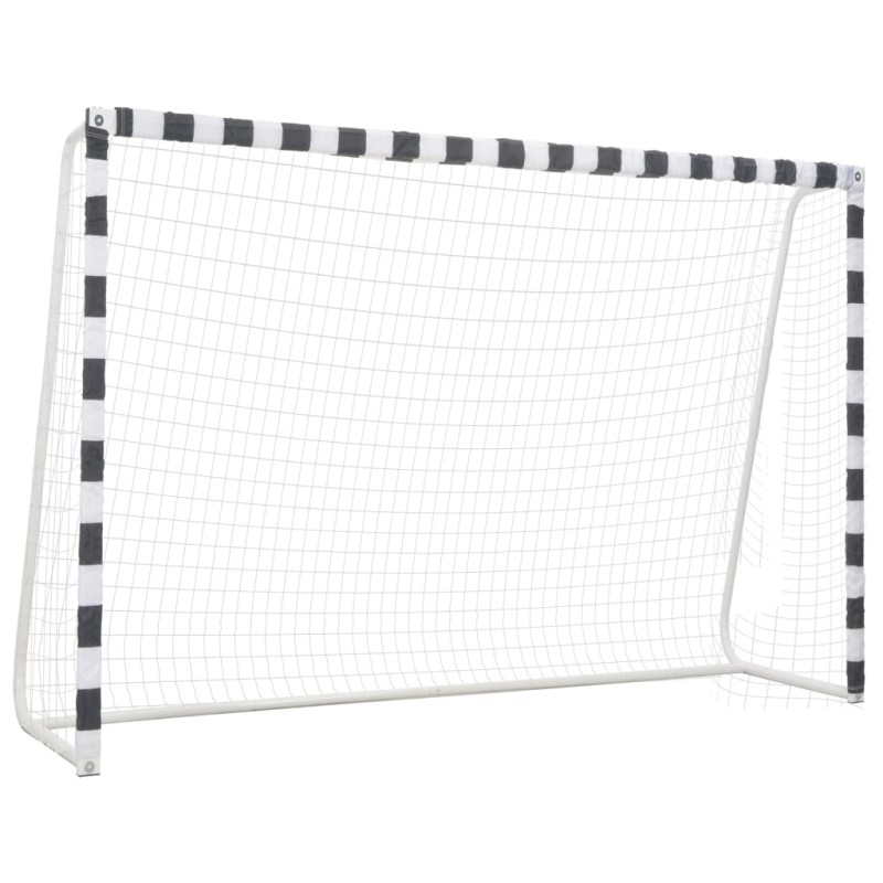 vidaXL Porta da Calcio 300x200x90 cm in Metallo Bianco e Nero vidaXL Porta da Calcio 300x200x90 cm in Metallo Bianco e Nero