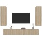 Set di Mobili Porta TV 4 pz Rovere Sonoma in Legno Multistrato