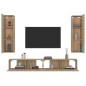 Set di Mobili Porta TV 4 pz Rovere Sonoma in Legno Multistrato
