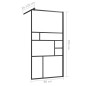 vidaXL Parete Doccia Walk-in in Vetro Trasparente ESG Nera 80x195 cm vidaXL Parete Doccia Walk-in in Vetro Trasparente ESG Nera 80x195 cm