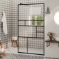 vidaXL Parete per Doccia Walk-in Vetro Trasparente ESG 90x195 cm Nera vidaXL Parete per Doccia Walk-in Vetro Trasparente ESG 90x195 cm Nera