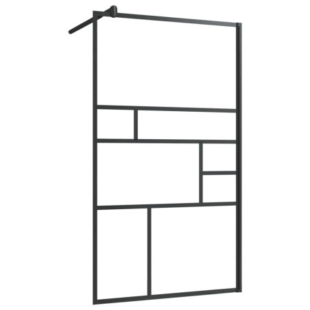 vidaXL Parete per Doccia Walk-in Vetro Trasparente ESG 90x195 cm Nera