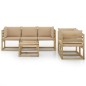 vidaXL Set Salotto da Giardino 6 pz con Cuscini Beige vidaXL Set Salotto da Giardino 6 pz con Cuscini Beige