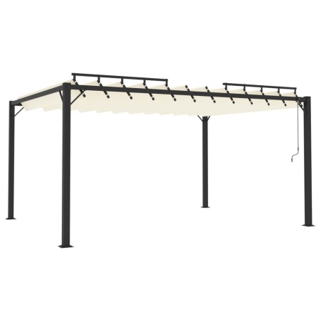 vidaXL Pergolato a Lamelle 3x4m Crema in Tessuto e Alluminio