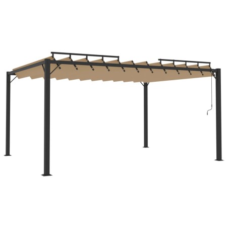 vidaXL Pergolato a Lamelle 3x4m Grigio Talpa Tessuto e Alluminio