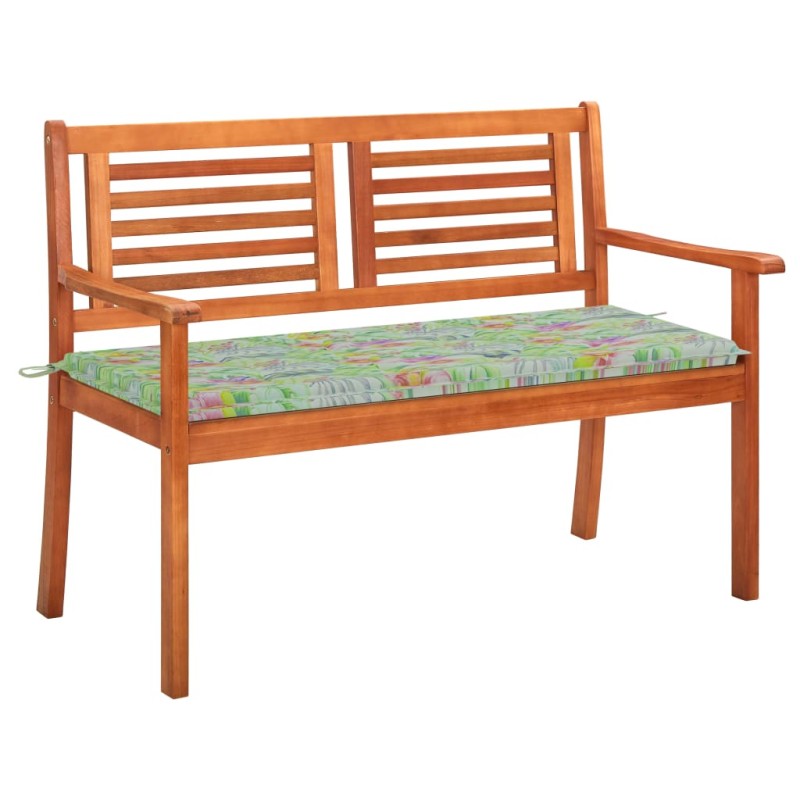 vidaXL Panchina da Giardino 2 Posti e Cuscino 120cm Massello Eucalipto vidaXL Panchina da Giardino 2 Posti e Cuscino 120cm Massello Eucalipto