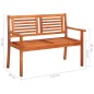 vidaXL Panchina da Giardino 2 Posti e Cuscino 120cm Massello Eucalipto vidaXL Panchina da Giardino 2 Posti e Cuscino 120cm Massello Eucalipto