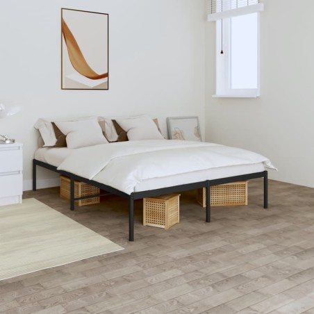 vidaXL Giroletto in Metallo Nero 160x200 cm