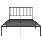 vidaXL Giroletto con Testiera in Metallo Nero 120x190 cm vidaXL Giroletto con Testiera in Metallo Nero 120x190 cm