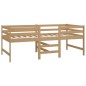 vidaXL Letto Medio-Alto Marrone in Legno Massello di Pino 90x200 cm