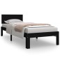 vidaXL Giroletto in Legno Massello Nero 75x190 cm 2FT6 Small Single vidaXL Giroletto in Legno Massello Nero 75x190 cm 2FT6 Small Single
