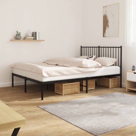 vidaXL Giroletto con Testiera in Metallo Nero 135x190 cm