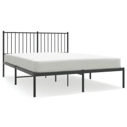 vidaXL Giroletto con Testiera in Metallo Nero 135x190 cm