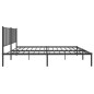 vidaXL Giroletto con Testiera in Metallo Nero 160x200 cm