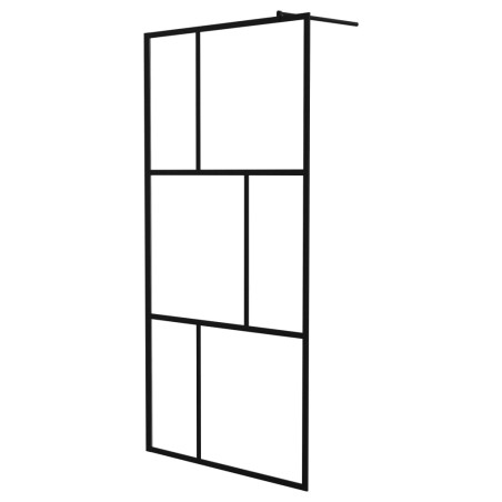 vidaXL Parete per Doccia Walk-in in Vetro Temperato Nera 100x195 cm