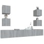 Set di Mobili Porta TV 6 pz Grigio Sonoma in Legno Multistrato