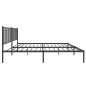 vidaXL Giroletto con Testiera in Metallo Nero 193x203 cm