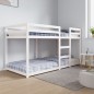 vidaXL Letto a Castello Bianco 90x200 cm in Legno Massello di Pino vidaXL Letto a Castello Bianco 90x200 cm in Legno Massello di Pino