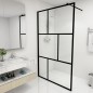 vidaXL Parete per Doccia Walk-in in Vetro Temperato Nera 115x195 cm vidaXL Parete per Doccia Walk-in in Vetro Temperato Nera 115x195 cm