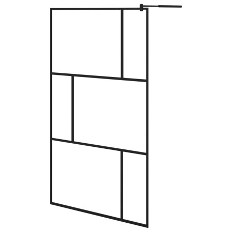 vidaXL Parete per Doccia Walk-in in Vetro Temperato Nera 115x195 cm