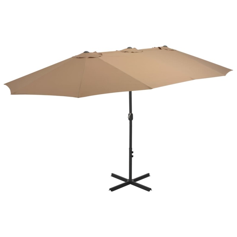 vidaXL Ombrellone da Esterni Palo in Alluminio 460x270cm Grigio Talpa vidaXL Ombrellone da Esterni Palo in Alluminio 460x270cm Grigio Talpa