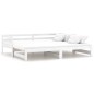 vidaXL Dormeuse Estraibile Bianca in Massello di Pino 2x(90x200) cm vidaXL Dormeuse Estraibile Bianca in Massello di Pino 2x(90x200) cm