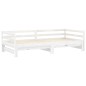 vidaXL Dormeuse Estraibile Bianca in Massello di Pino 2x(90x200) cm vidaXL Dormeuse Estraibile Bianca in Massello di Pino 2x(90x200) cm