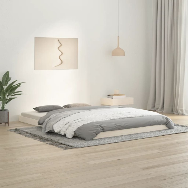 vidaXL Giroletto Bianco 140x200 cm in Legno Massello di Pino vidaXL Giroletto Bianco 140x200 cm in Legno Massello di Pino