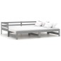 vidaXL Dormeuse Estraibile Grigia in Massello di Pino 2x(90x200) cm vidaXL Dormeuse Estraibile Grigia in Massello di Pino 2x(90x200) cm