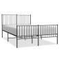 vidaXL Giroletto con Testiera e Pediera Metallo Nero 135x190 cm vidaXL Giroletto con Testiera e Pediera Metallo Nero 135x190 cm