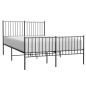 vidaXL Giroletto con Testiera e Pediera Metallo Nero 135x190 cm vidaXL Giroletto con Testiera e Pediera Metallo Nero 135x190 cm